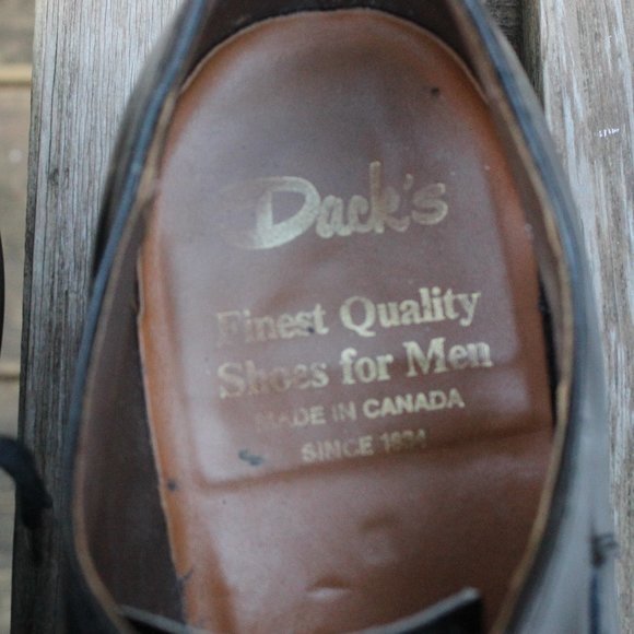 Vtg Dack’s Black Polished Medallion Cap Toe Oxford, Men's Size 13 D, EUC - Picture 9 of 12